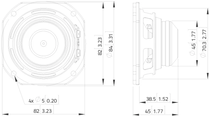 Lavoce FSN030.71 fullrange da 3” 8 Ohm 60W