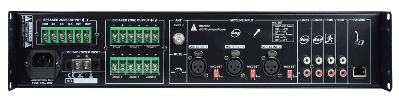 GLEMM PAA 480MZ Amplificatore PA 480W 6 zone, 100V/16ohm