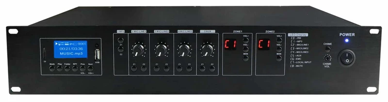 GLEMM PAA 2480 Amplificatore PA a 100V o 8-16ohm, totale 1000W