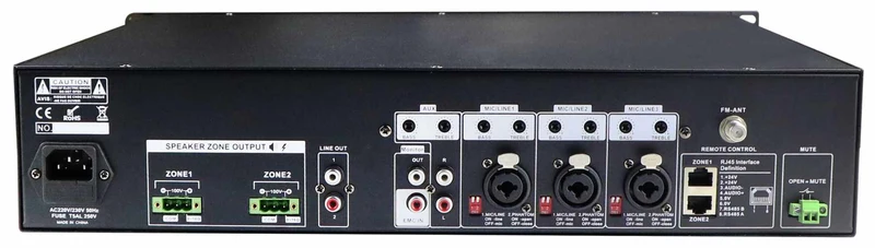 GLEMM PAA 2480 Amplificatore PA a 100V o 8-16ohm, totale 1000W