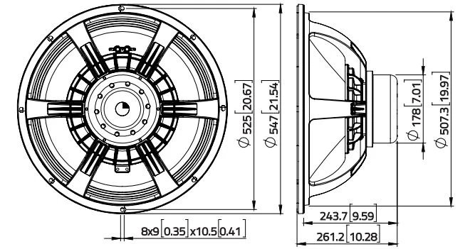 Lavoce SAN215.30 subwoofer da 530mm 8 Ohm 4000W