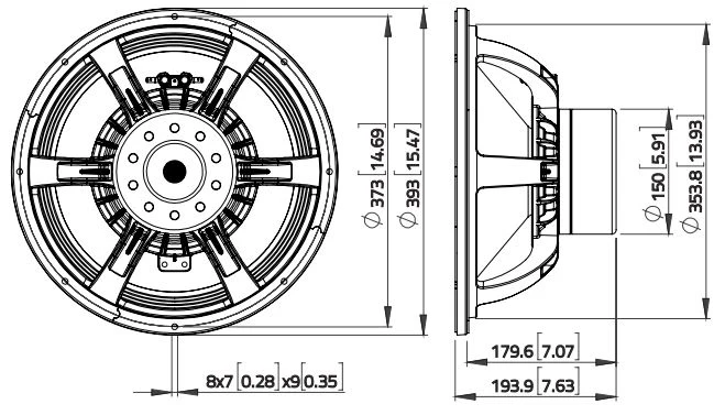 Lavoce WAN154.00 subwoofer da 380mm 8 Ohm 3000W