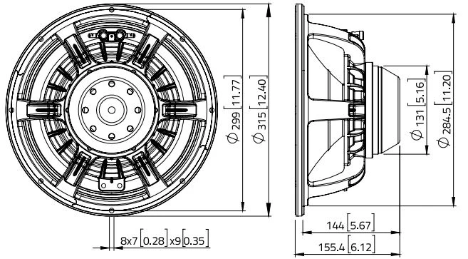 Lavoce WAN123.01 woofer da 300mm 8 Ohm 1000W