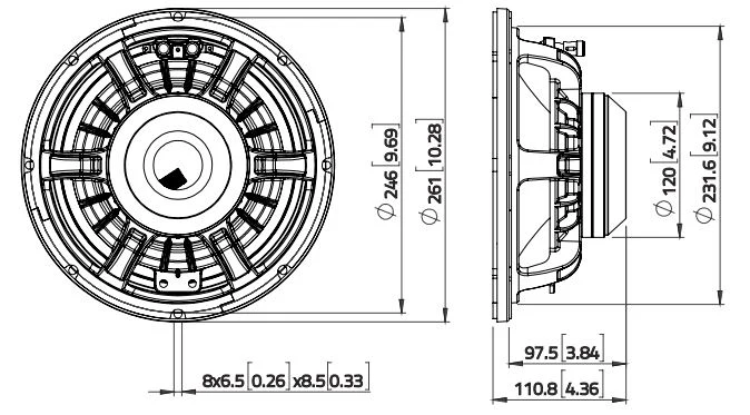 Lavoce WAN103.01 woofer da 250mm 8 Ohm 900W
