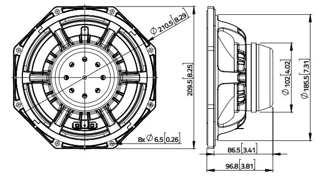 Lavoce WAN082.01 woofer da 200mm 8 Ohm 400W