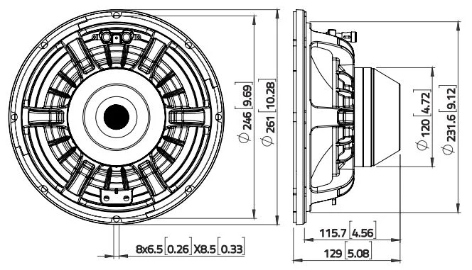 Lavoce WAN102.50LD woofer 250mm 8 Ohm 600W