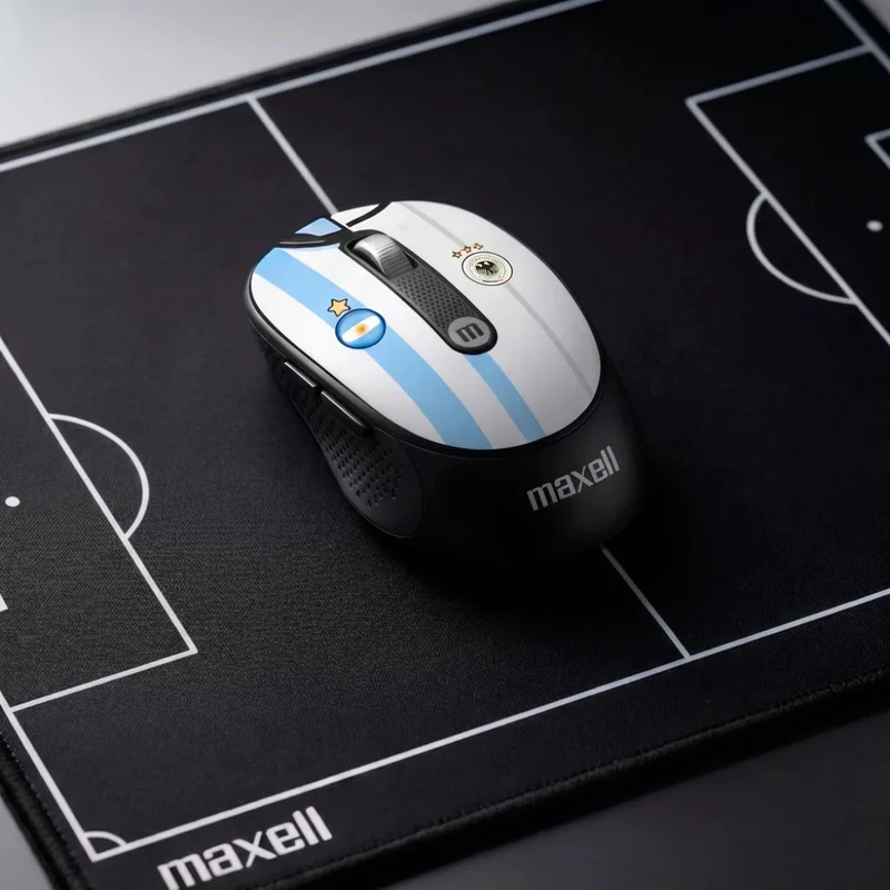 Maxell Kit Mouse Inalámbrico con Mouse Pad Football Edition
