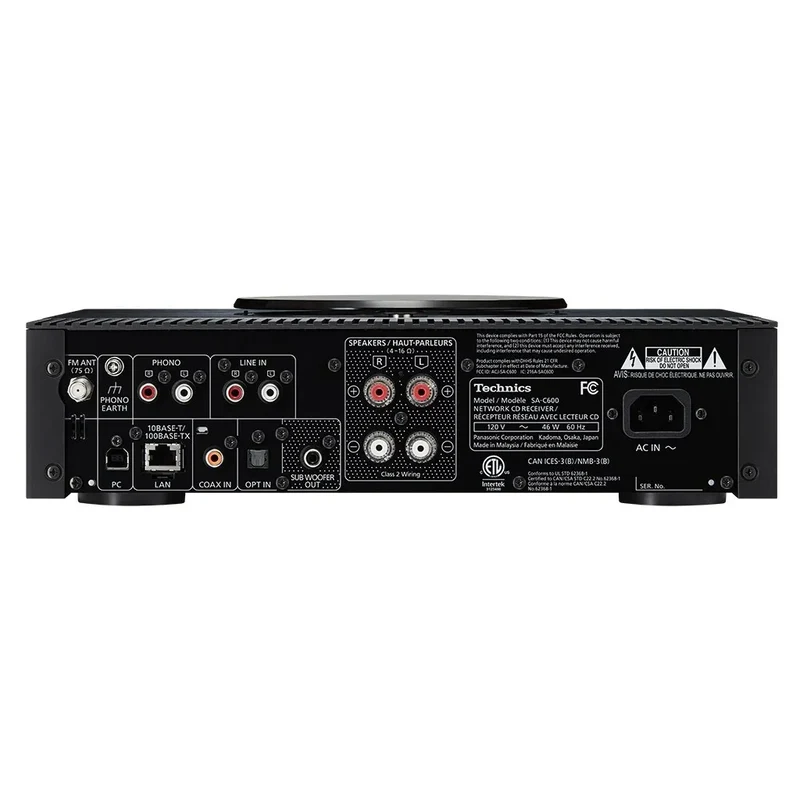 TECHNICS SA-C600 BLACK sistema All-In-One sintoamplificatore integrato, stadio Phono MM, lettore MQA-CD/CD, convertitore DAC