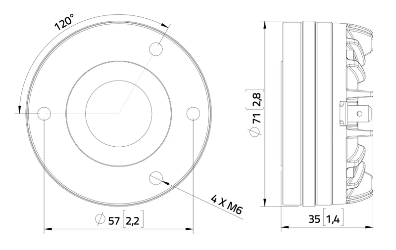 Lavoce DN10.143 driver a compressione anulare da 1” 8 Ohm 70W