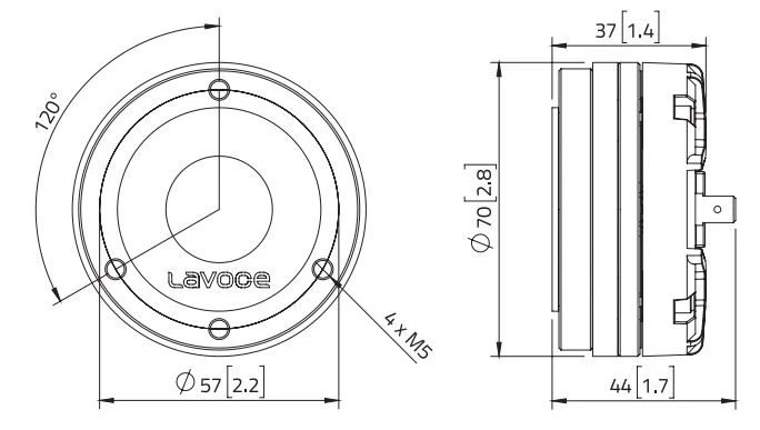 Lavoce DN10.14 driver a compressione 1” 8 Ohm 60W