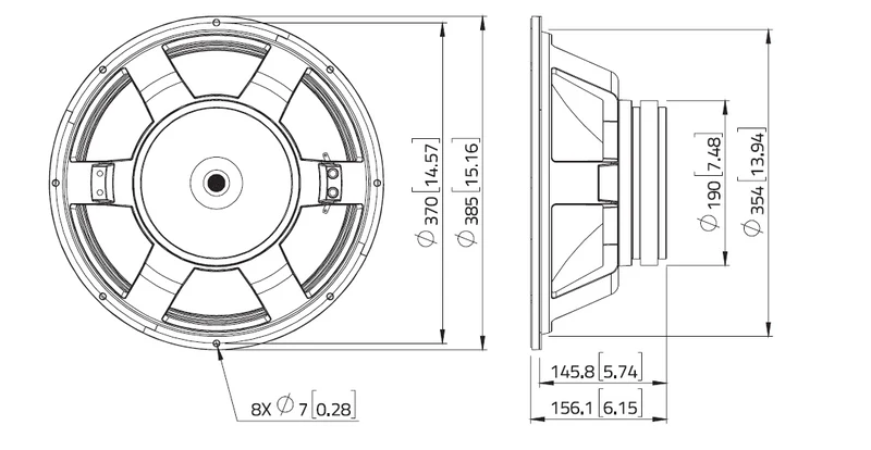 Lavoce WXF15.400 woofer da 380mm 8 Ohm 800W