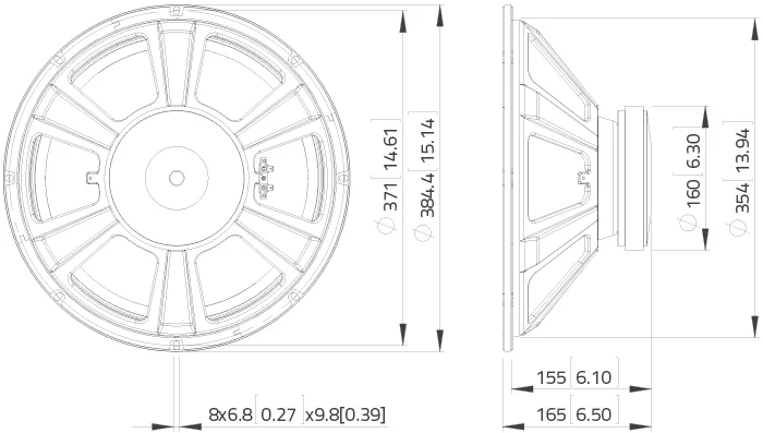 Lavoce WSF152.50 woofer da 380mm 8 Ohm 500W
