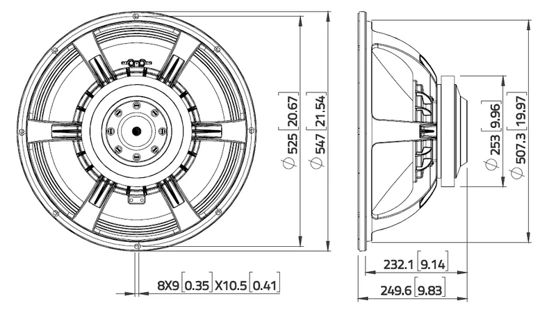 Lavoce SAF214.50 subwoofer 530mm 8 Ohm 4000W