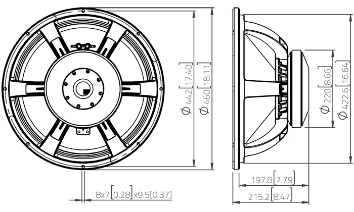 Lavoce SAF184.02 subwoofer da 460mm 8 Ohm 2400W