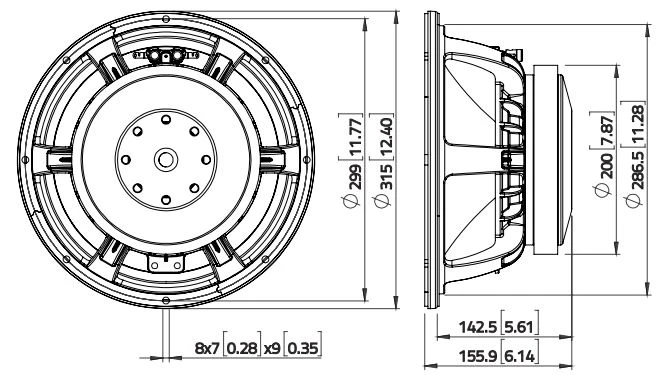 Lavoce WAF123.02 woofer da 300mm 8 Ohm 1000W