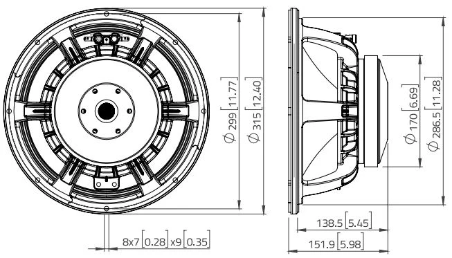 Lavoce WAF122.50 woofer da 300mm 8 Ohm 700W