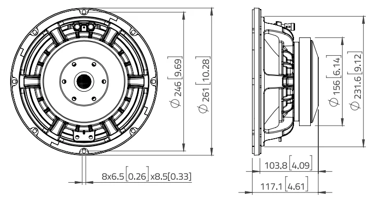 Lavoce WAF102.51 woofer da 250mm 8 Ohm 700W