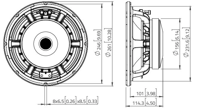Lavoce WAF102.50A woofer 250mm 8 Ohm 500W