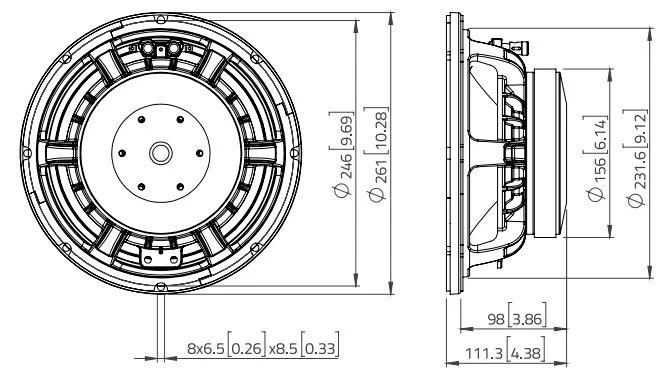 Lavoce WAF102.50 woofer 250mm 8 Ohm 500W