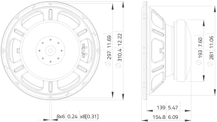 Lavoce SSF122.50L subwoofer 12” 8 Ohm 800W