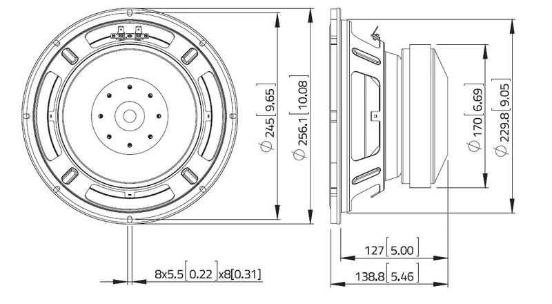 Lavoce SSF102.50L subwoofer da 10” 8 Ohm 800W