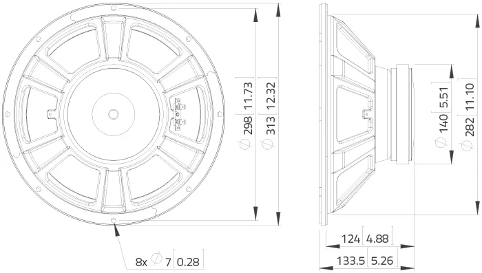 Lavoce WSF122.02 woofer da 300mm 8 Ohm 400W