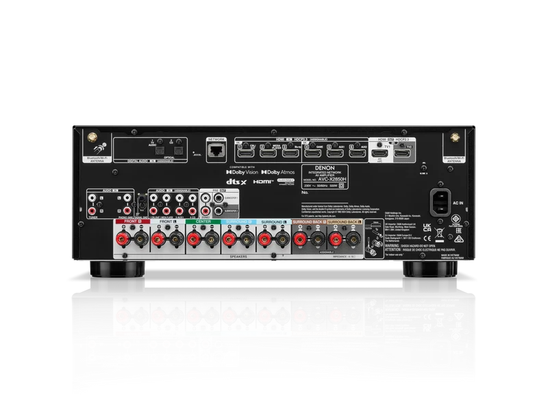 Denon AVC-X2850H Amplificatore AV 7.2 canali, 150W per canale, Dolby Atmos e DTS:X