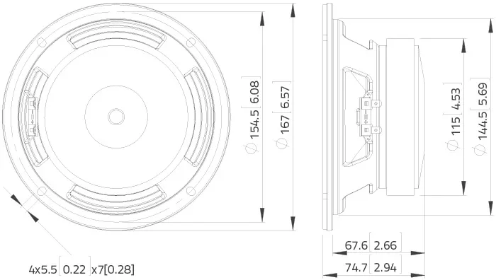 Lavoce WSF061.52 woofer 165 mm 8 Ohm 250W