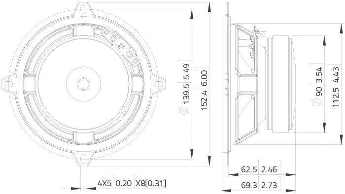 Lavoce WSF051.02 woofer 130 mm 8 Ohm 120W
