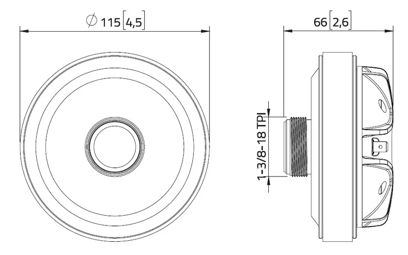 Lavoce DF10.172KS driver a compressione screw-on 1” 8 Ohm 120W