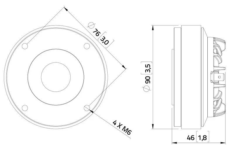 Lavoce DF10.143 driver a compressione 1” 8 Ohm 70W