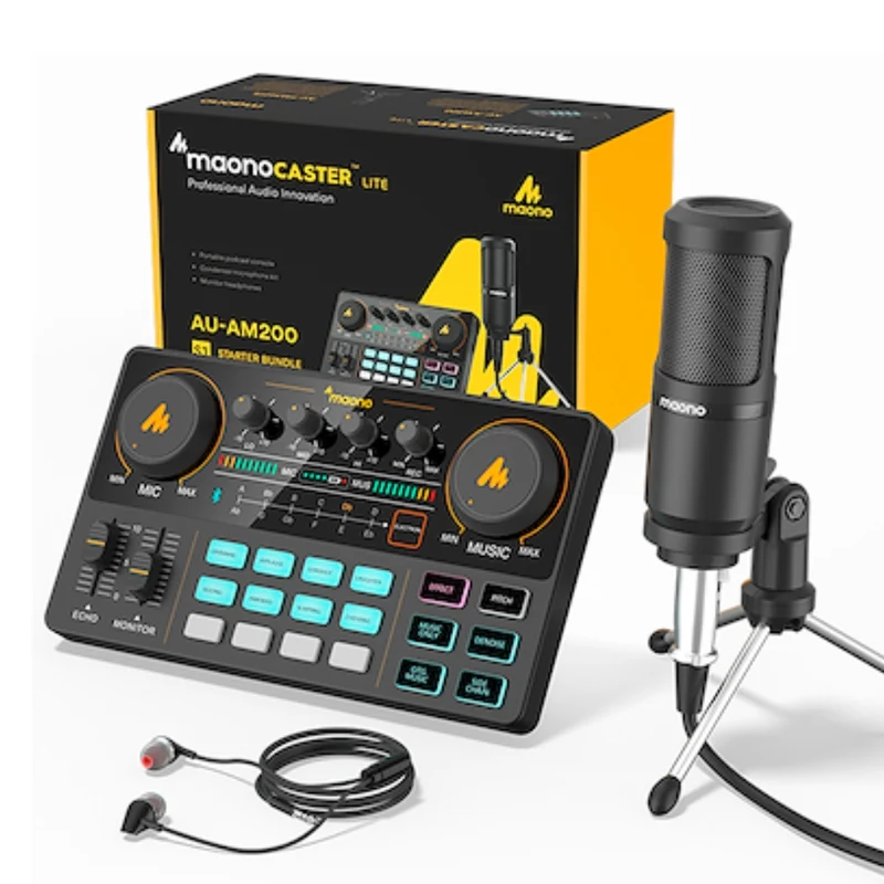 Maono Interfaz de Audio con Micrófono (AU-AM200-S1)