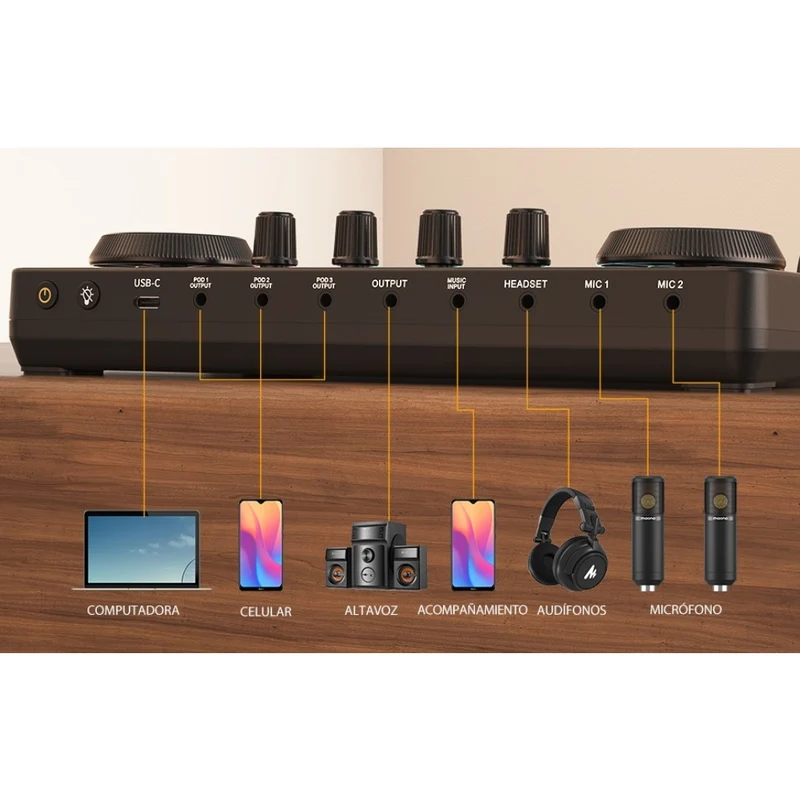 Maono Interfaz de Audio con Micrófono (AU-AM200-S1)