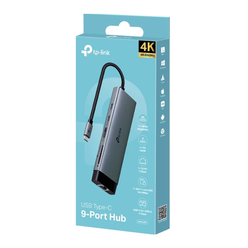 TP-Link Hub Multipuerto USB-C 9 en 1, UH9120C(UN)