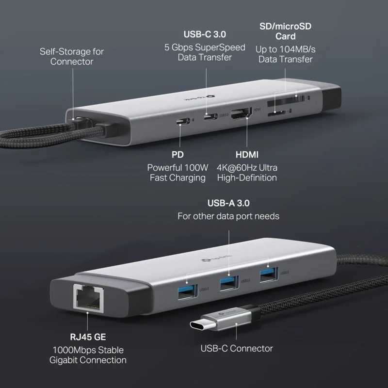 TP-Link Hub Multipuerto USB-C 9 en 1, UH9120C(UN)