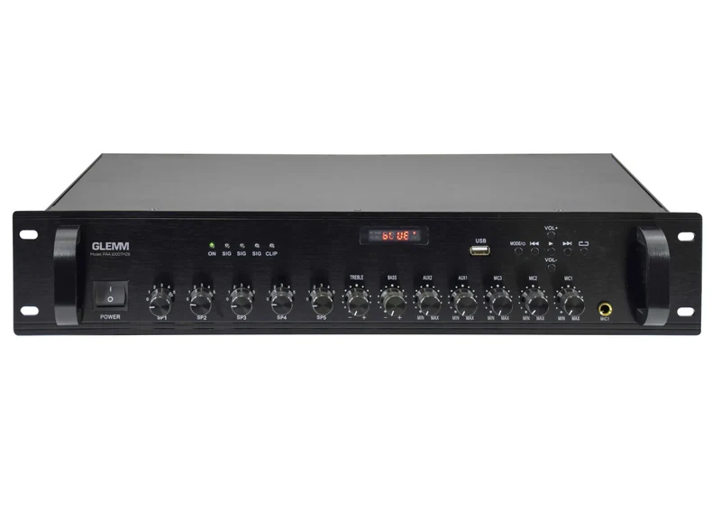 GLEMM PAA 1000TMZB Amplificatore PA 1000W - 5 zone 4-16ohm o 70/100V
