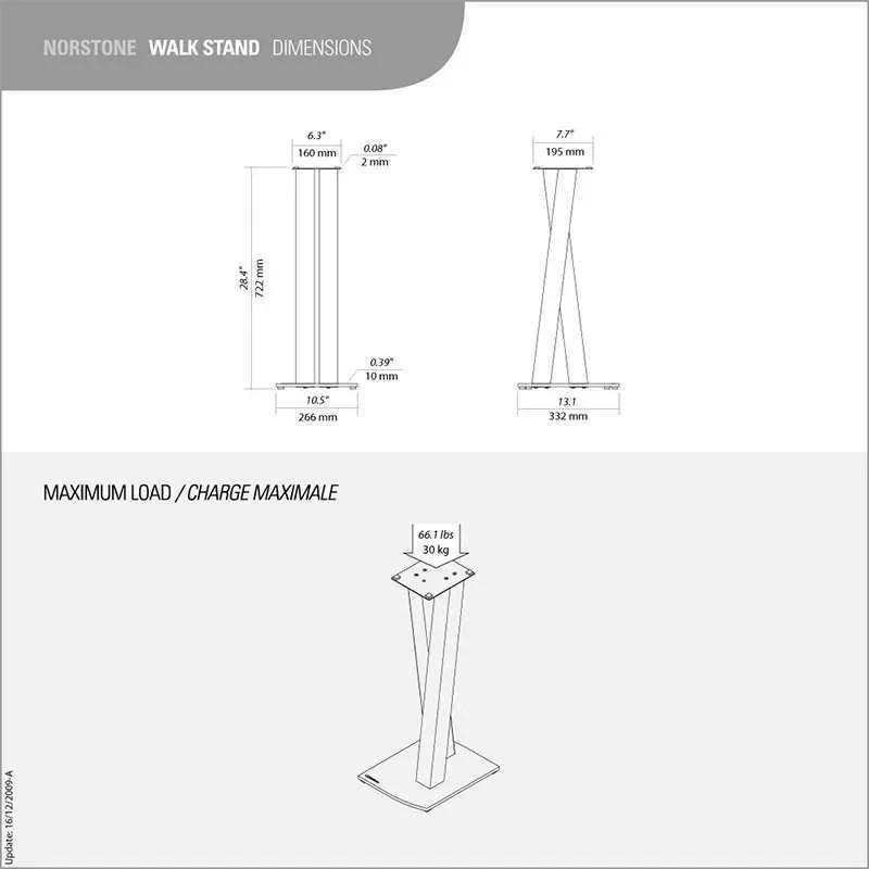 Norstone Walk STAND supporti HI-FI altoparlanti da 72 cm (COPPIA)