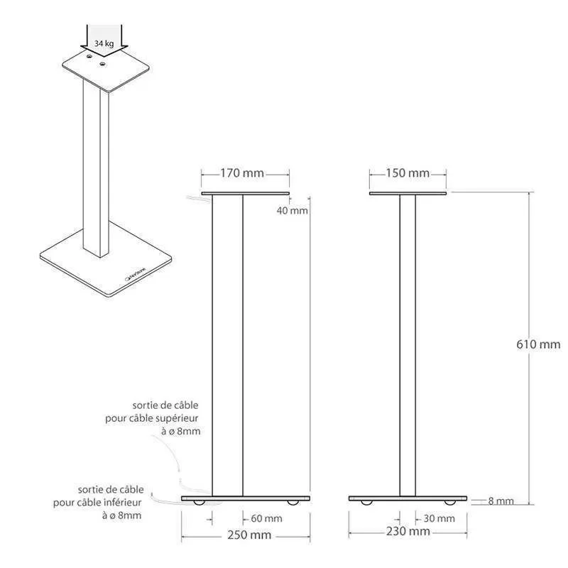 Norstone Esse STAND supporti HI-FI altoparlanti da 60 cm (COPPIA)