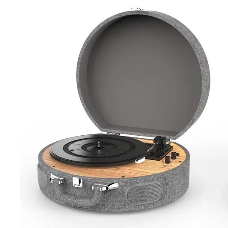 Lenco LS-66GY Giradischi in legno con altoparlanti integrati e ricezione/trasmissione Bluetooth