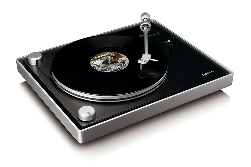 Lenco L-455 Giradischi AudioPhile in metallo Telaio in alluminio, Testina Ortofon 2M Red