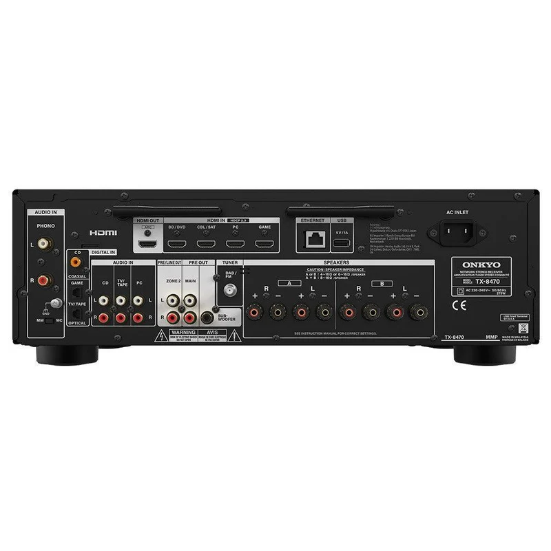 Onkyo TX-8470 sintoamplificatore 2.1 integrato 2 canali Audio/Video stereofonico con prestazioni Audiophile