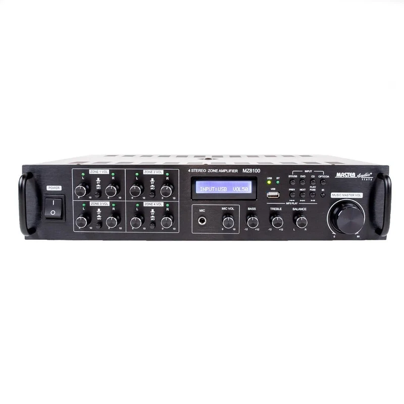 Master Audio MZ8100 Amplifimixer 4 zone volumi indipendenti 4-8 ohm 150W RMS