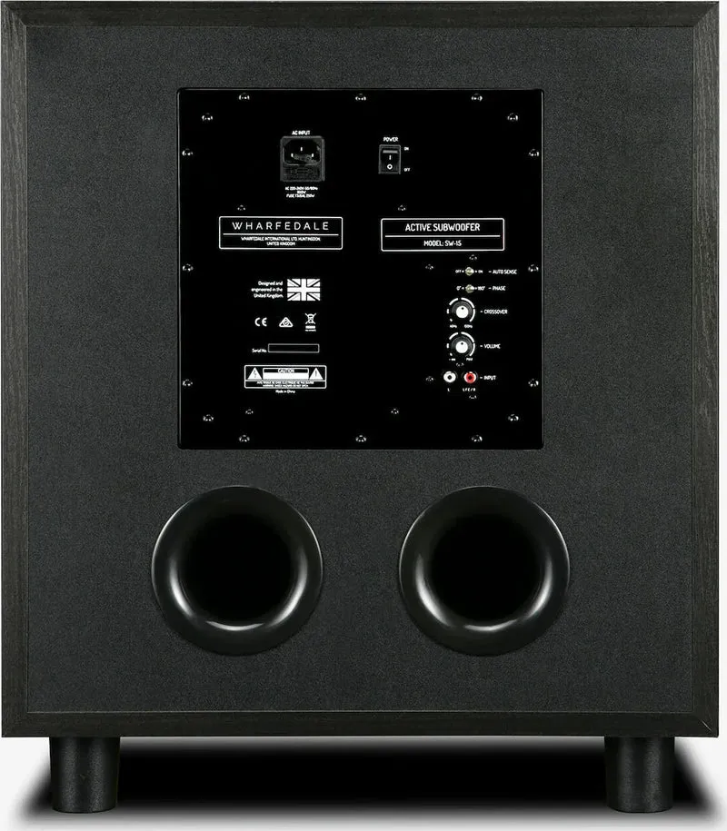 Wharfedale SW15 Subwoofer attivo, bass reflex, woofer da 38 cm, 400 W, frontale laccato