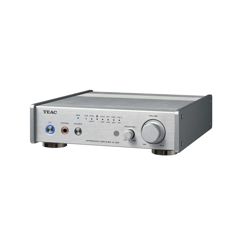 TEAC AI-303 SILVER Amplificatore con DAC, aptX™ HD e un ingresso audio USB, Hi-Res DSD256 e PCM 384/32