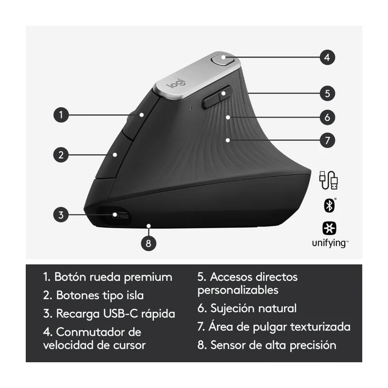 Logitech Mouse Inalámbrico MX Vertical