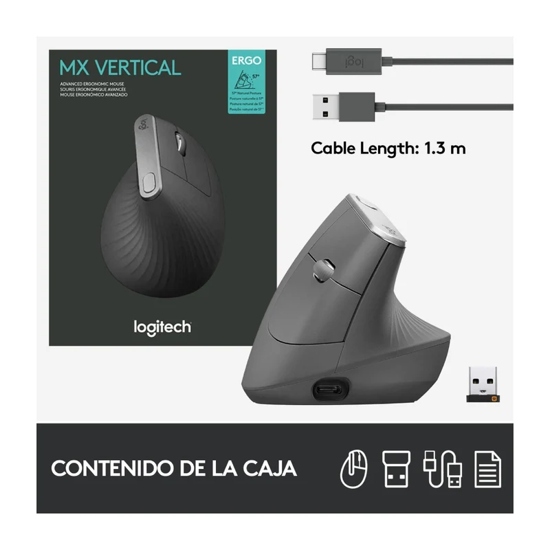 Logitech Mouse Inalámbrico MX Vertical