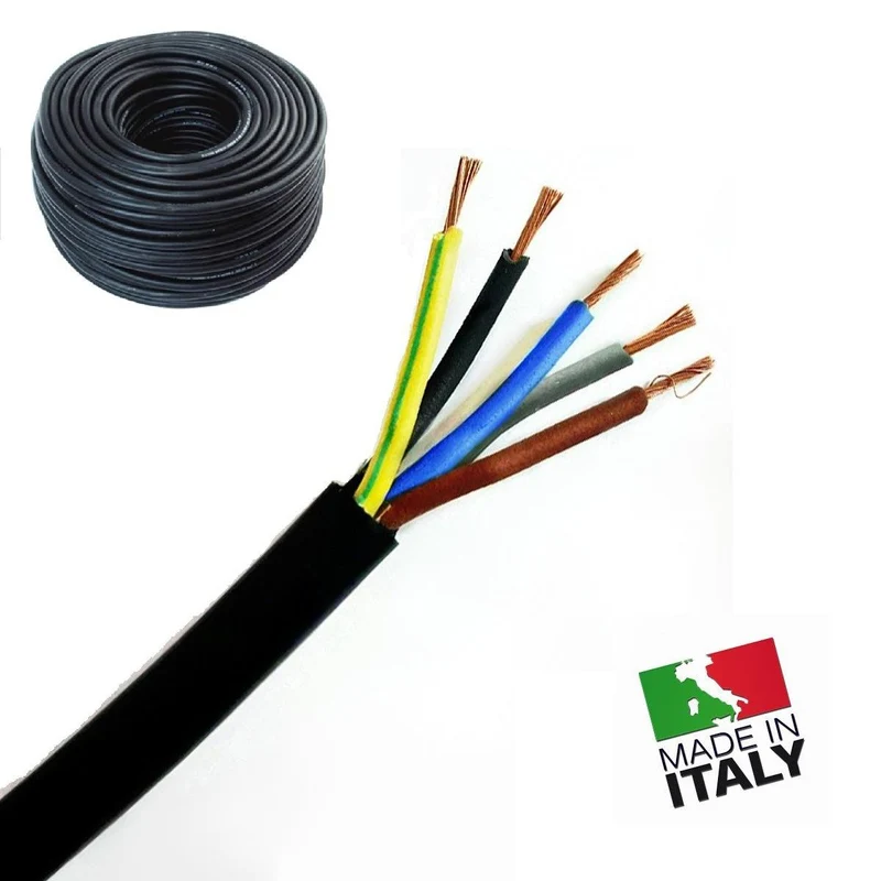 CAVO ALIMENTAZIONE H07RN-F 5G35 MM2 ISOLAMENTO NEOPRENE CON 5 CONDUTTORI SEZIONE 35MMQ ( AL METRO )