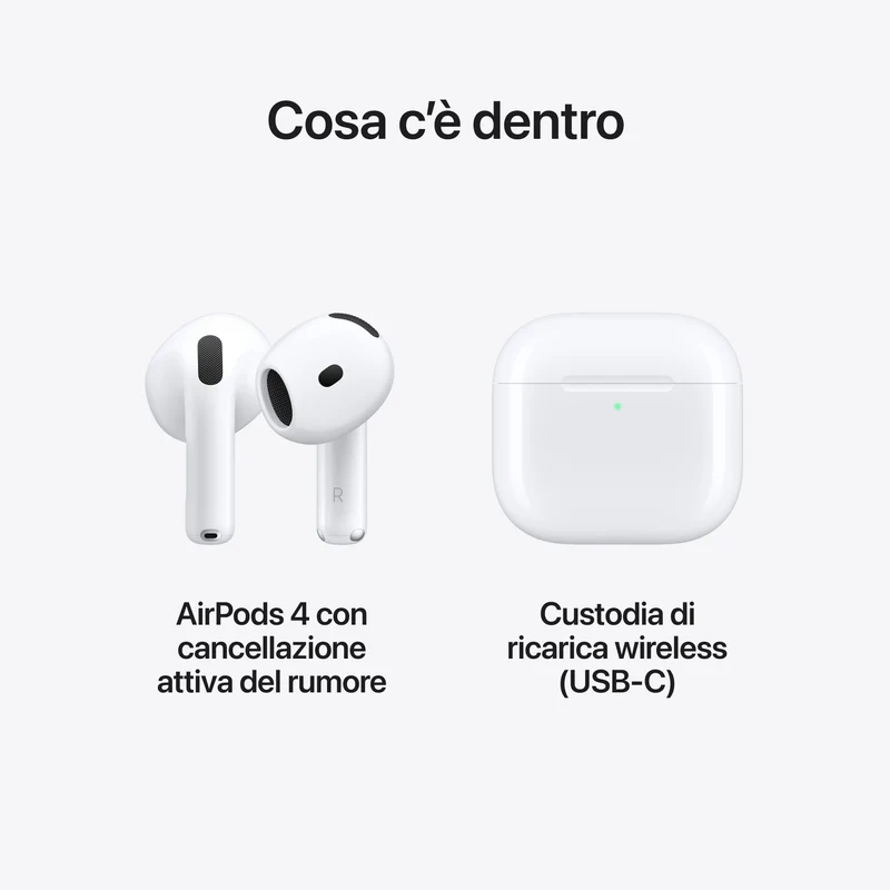 AirPods 4 con cancellazione attiva del rumore