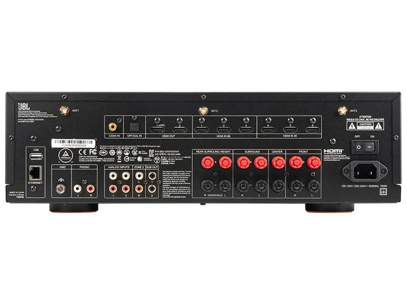 JBL MA7100HP BLACK Amplificatore A/V multicanale 7.2. Potenza 7x125, Bluetooth v5.3 APTX HD e Adaptive. 8K