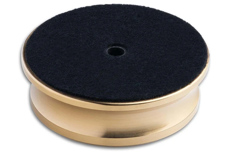 Pro-Ject Record Puck Classic Brass TRANSPARENT Ferma disco in ottone dal peso di 800gr. Finitura bronzo